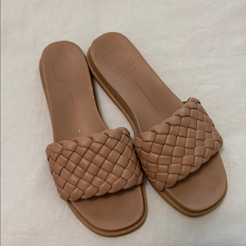 Dolce Vita Braided Slide Sandals in Light Brown
